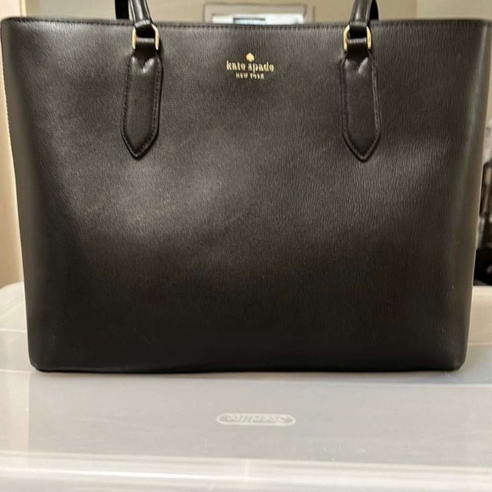 Kate Spade Harper Refined Grain Leather Tote Bag Black